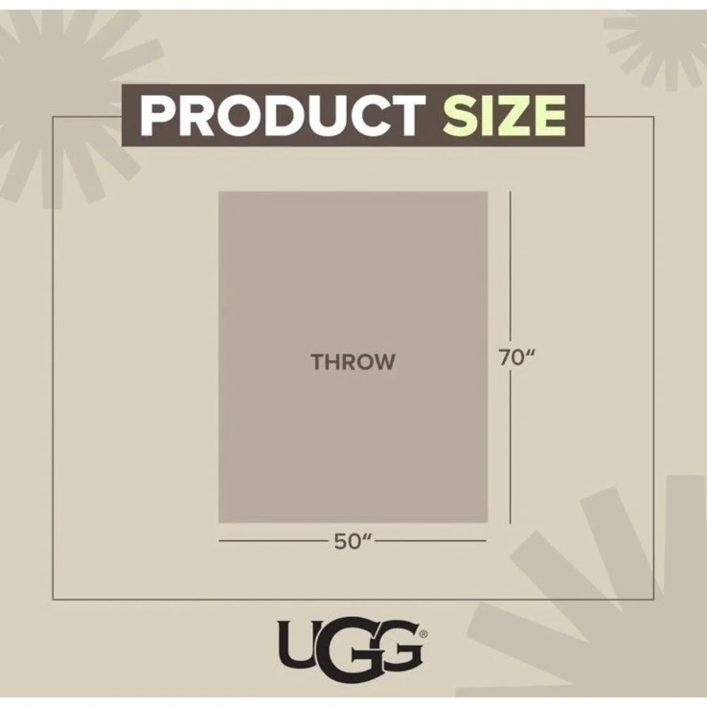 UGG Anderson Faux Fur Throw Blanket Snow White 50x70 Luxury PlushMachineWashable